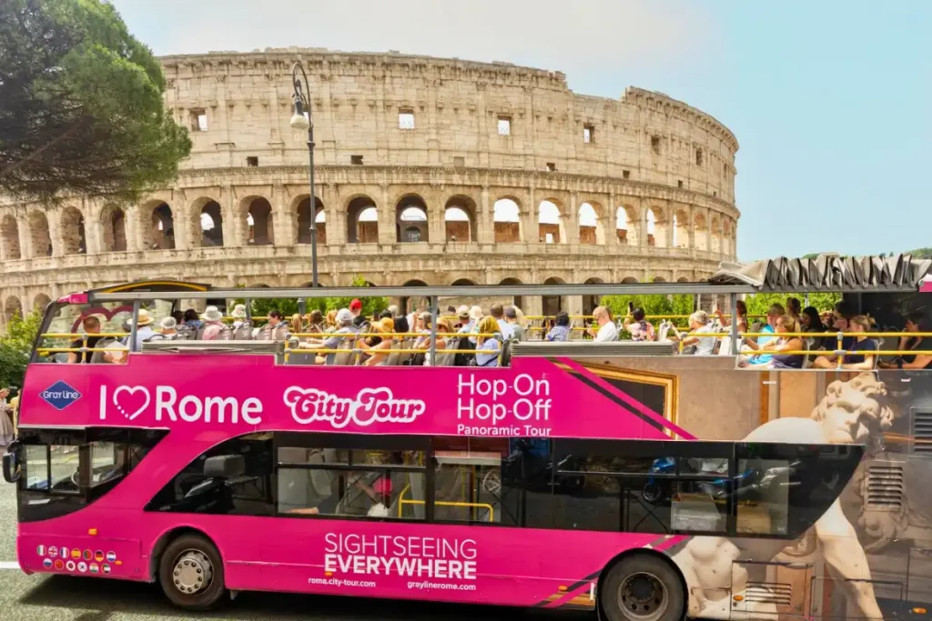 Hop on Hop off – Open Bus – The Pink I Love Rome Experience